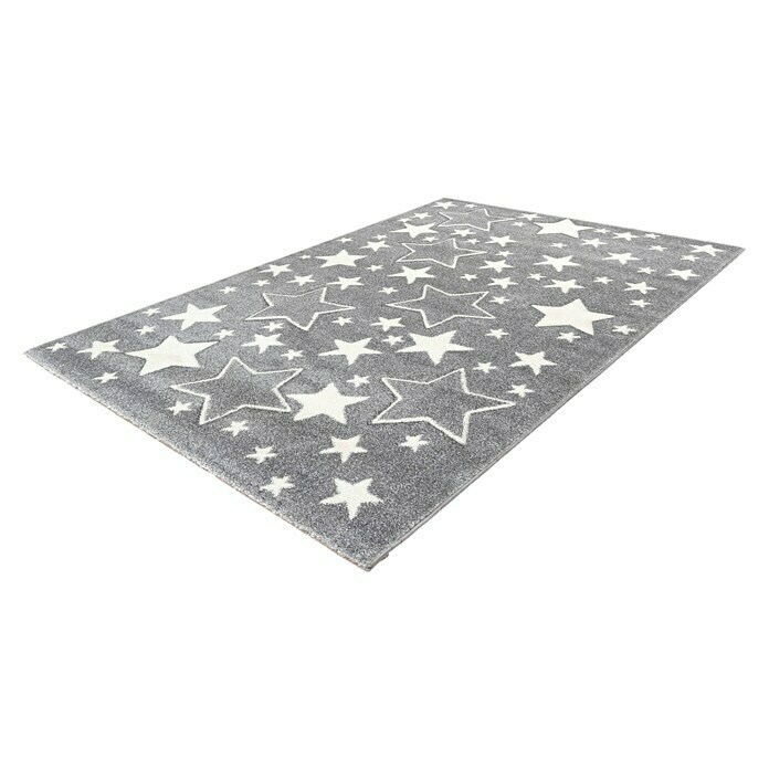Kayoom Kurzflorteppich Sterne (Silber, 150 x 80 cm, 100 % Polypropylen)