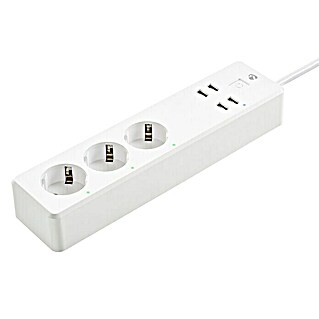 Nedis Smartlife Steckdosenleiste (Weiß, 4 x USB, Anzahl Steckdosen Schuko: 3, Max. Leistung: 3.840 W)