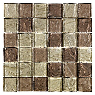 Baldosa de mosaico Andes (30 x 30 cm, Vidrio, Beige)