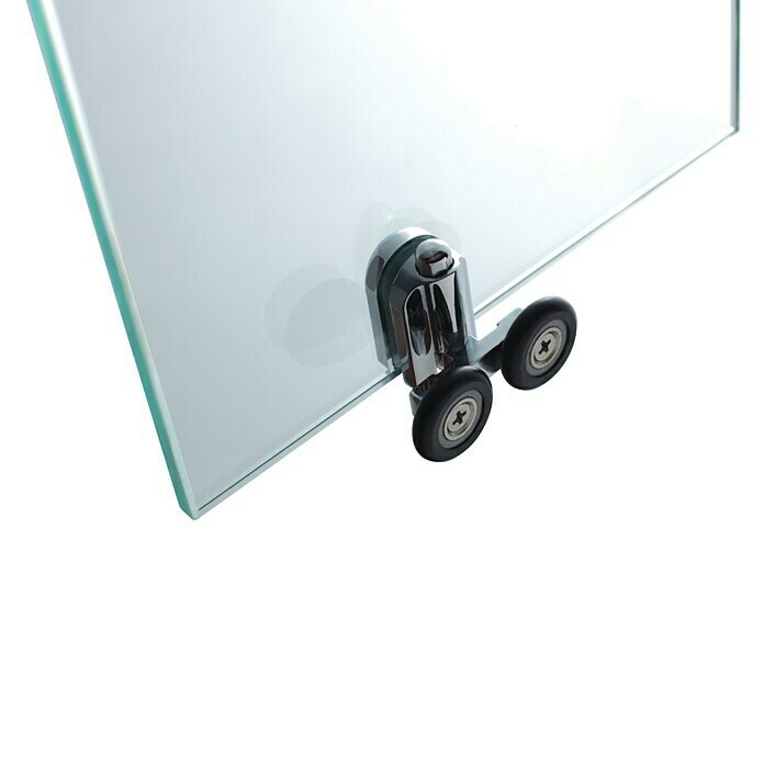 GME Mampara de ducha frontal Prestige Titan Spazio (An x Al: 190 x 195 cm, Anodizado, 8 mm, Plata brillo)