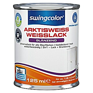 swingcolor Weißlack Arktisweiß (Schneeweiß, 125 ml, Glänzend)