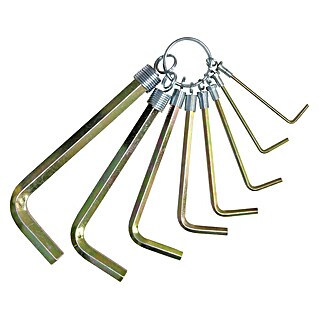 Set de llaves Allen (8 pzs., Ancho de llave: 2 - 10 mm, Plateado)