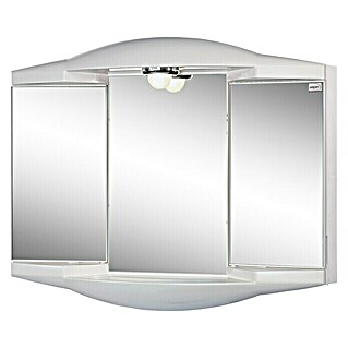 Sieper Spiegelschrank Chico GL (B x H: 62 x 52,6 cm, Mit Beleuchtung, Kunststoff, Weiß)