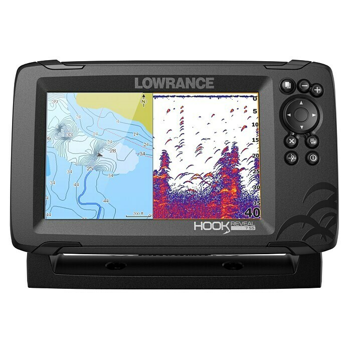 Lowrance Fishfinder Hook Reveal 7 Splitshot (Geber: Reveal 83/200 HDI-Geber, Bildschirmtyp: 7″/178 mm Solar Max Display)