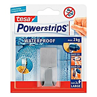 Tesa Powerstrips Waterproof Muurhaak (1 st., Roestvrij staal)