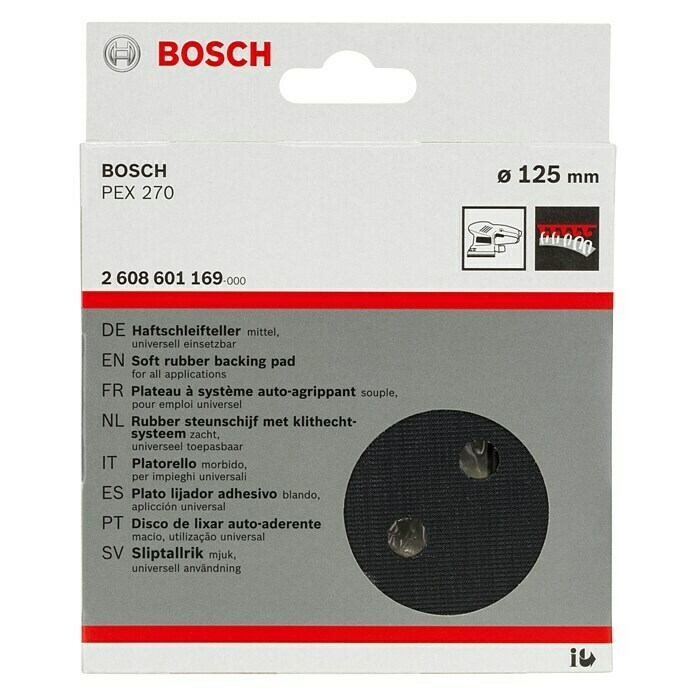 125 mm für PEX 270 A PEX 270 AE 8 Bosch Schleifteller mittel 
