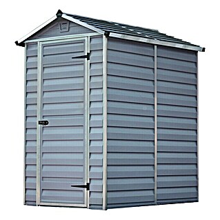 Palram – Canopia Gerätehaus Skylight (Außenmaß inkl. Dachüberstand (B x T): 177 x 122 cm, Metall, Anthrazit/Grau)