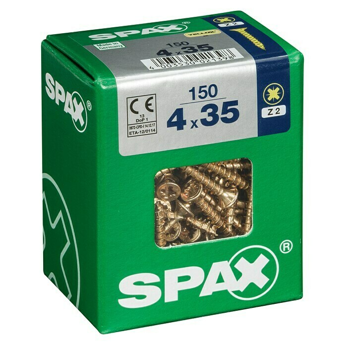 Spax Universalschraube (4 x 35 mm, Vollgewinde, 150 Stk.)