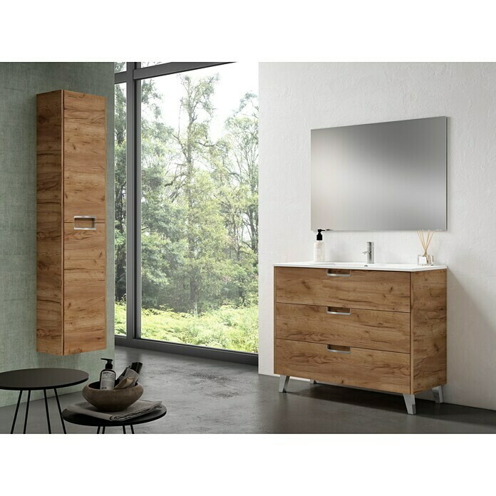 Mueble de lavabo Briseis (L x An x Al: 46 x 100 x 85 cm, Tabaco, Mate)
