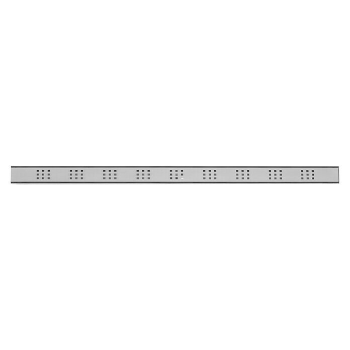 Camargue Plato de ducha de obra con canal sifónico y rejilla perforada (80 x 6,9 cm (canalón), Acero inoxidable)