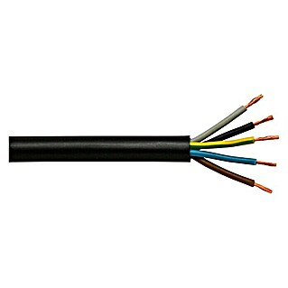 Gumom izolirani kabel po metru Gummileitung (H07RN-F5G2,5, Crne boje)