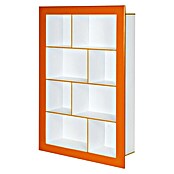 Phönix Regal Frame (L x B x H: 31,5 x 108,8 x 158,8 cm, Weiß/Orange, Traglast: 5 kg/Boden)