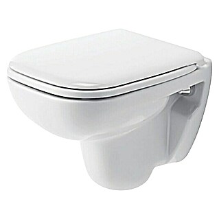 Duravit D-Code Wand-WC Compact (Mit Spülrand, Ohne Spezialglasur, Spülform: Tief, WC Abgang: Waagerecht, Weiß)