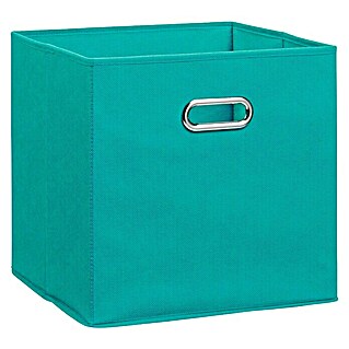 Zeller Present Caja plegable Tela (32 x 32 x 32 cm, Verde esmeralda)