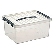 Sunware Aufbewahrungsbox Q-Line (L x B x H: 40 x 30 x 18 cm, Kunststoff, Transparent, Farbe Griff: Schwarz)