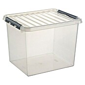 Sunware Aufbewahrungsbox Q-Line (L x B x H: 50 x 40 x 38 cm, Kunststoff, Transparent, Farbe Griff: Schwarz)