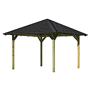 Karibu Pavillon Cordoba Set (357 x 357 cm, Schwarz, Natur)