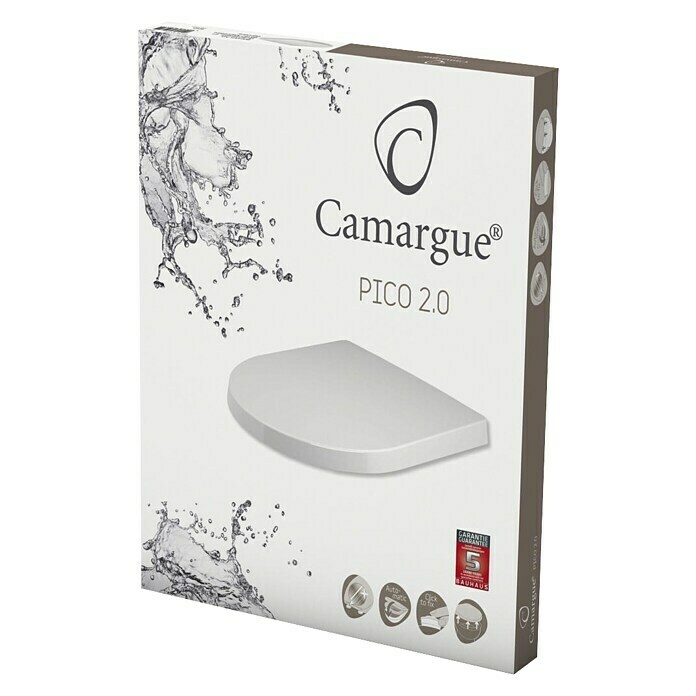 Camargue WC-Sitz Pico 2.0 (Mit Absenkautomatik, Duroplast, Abnehmbar, Weiß)