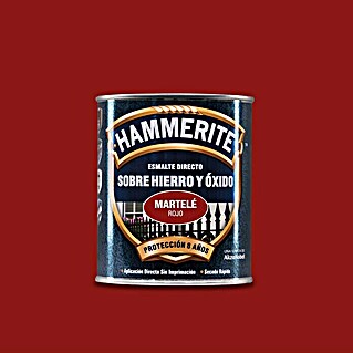 Hammerite Esmalte para metal Hierro y Óxido (Rojo, 750 ml, Martelé)