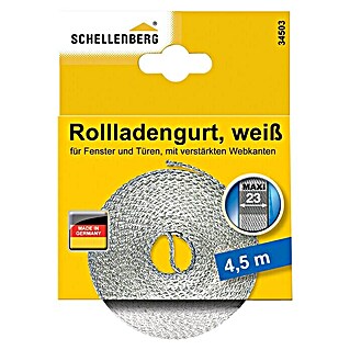 Schellenberg Rollladengurt Maxi (Weiß, Länge: 450 cm, Gurtbreite: 23 mm)