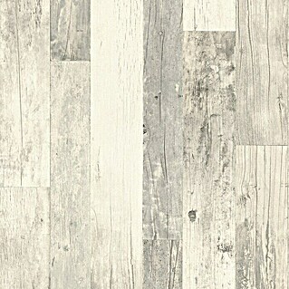 Rasch Vliestapete Holz II (Weiß/Grau, Holzoptik, 10,05 x 0,53 m)
