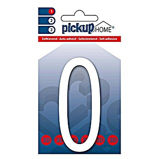Pickup 3D Home Kućni broj Oslo (Visina: 9 cm, Motiv: 0, Bijele boje, Plastika, Samoljepljivo)