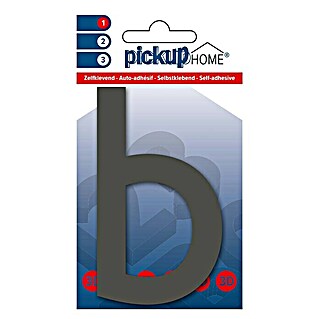 Pickup 3D Home Número (Altura: 10 cm, Motivo: b, Gris, Plástico, Autoadhesivo)