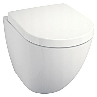 Camargue Wand-WC-Set Plus 50 2.0 (Spülrandlos, Ohne Spezialglasur, Spülform: Tief, WC Abgang: Waagerecht, Weiß)