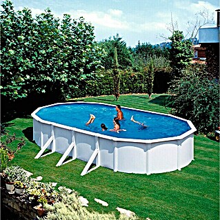 KWAD Pool-Set Steely de luxe (L x B x H: 4,9 x 3,6 x 1,2 m, Fassungsvermögen: 19 400 l, Oval)