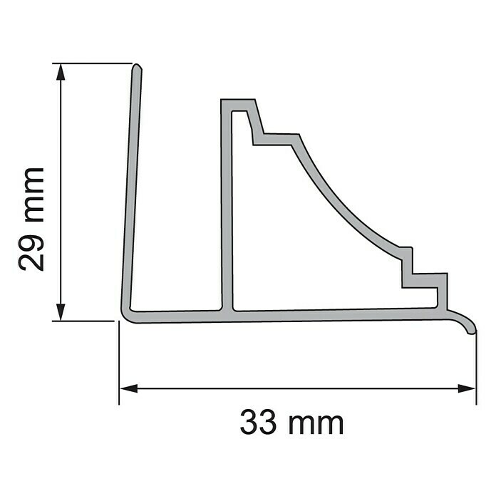BaukulitVox Slim line Kehlleiste B4 (Weiß, 2.600 x 33 x 29 mm)