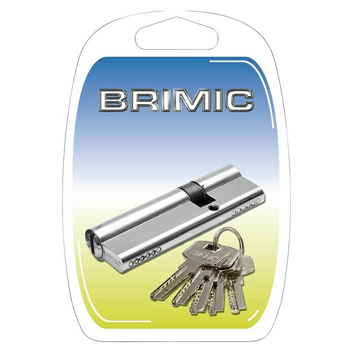 Micel Brimic Cilindro de seguridad L15 simétrico (45/45 mm, 3 llaves, Níquel)