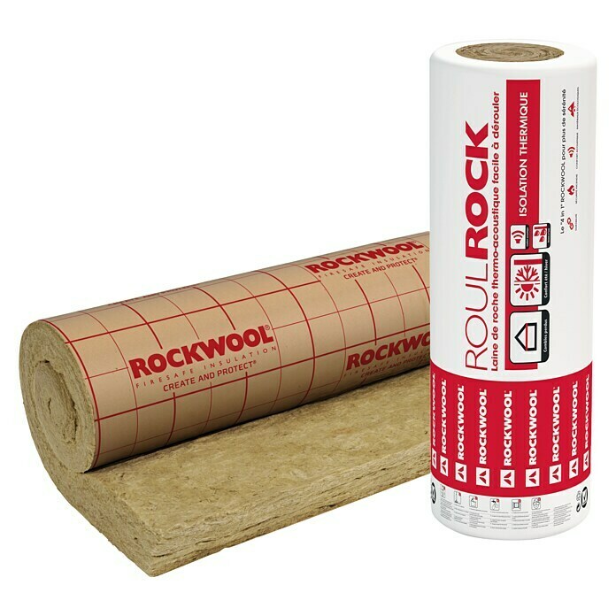 Rockwool Lana de roca Roulrock KRAFT con papel 