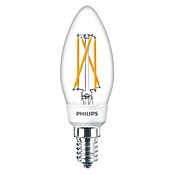 Philips Bombilla LED Vela (5 W, E14, Color de luz: Blanco cálido, Intensidad regulable, Vela)