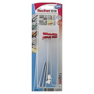 Fischer Duotec Taco basculante 10 S (Diámetro taco: 10 mm, Longitud taco: 40 mm, Apto para: Placas de yeso laminado, 2 uds., Con tornillos/ganchos)