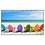 Cuadro enmarcado Beach chairs (Sillas en la playa, 120 x 70 cm, Negro/blanco)