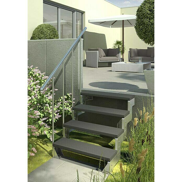 Dolle Außentreppe Gardentop Trimax (Breite: 100 cm, 4 Stufen, Farbe Stufen: Anthrazit, Geschosshöhe: 72 - 88 cm)
