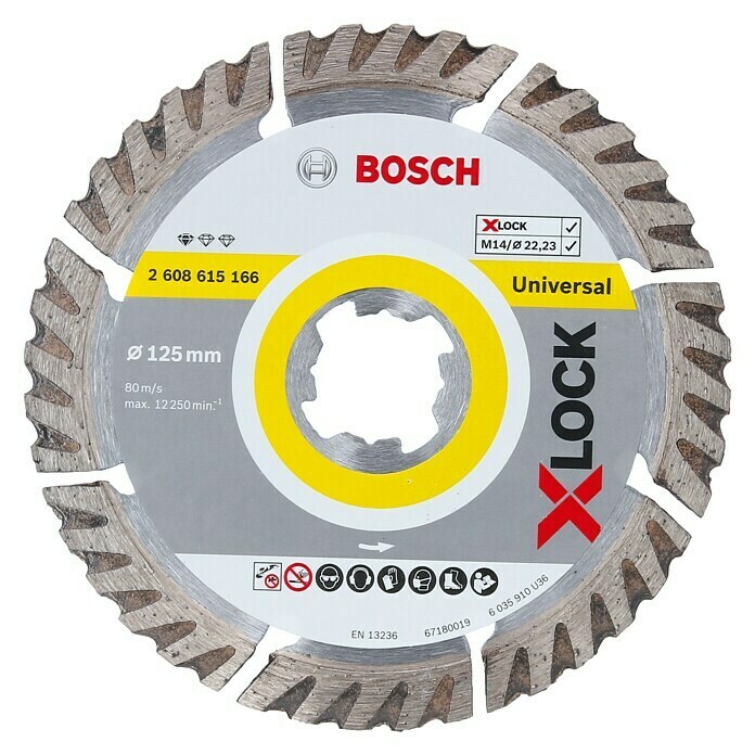 Bosch Professional X-Lock Diamant-Trennscheibe Standard for Universal (125 mm, Geeignet für: Beton)