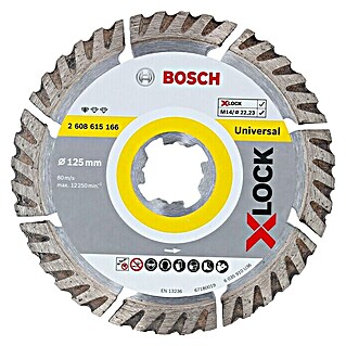 Bosch Professional X-Lock Disco de corte de diamante Standard (125 mm, Apto para: Hormigón)