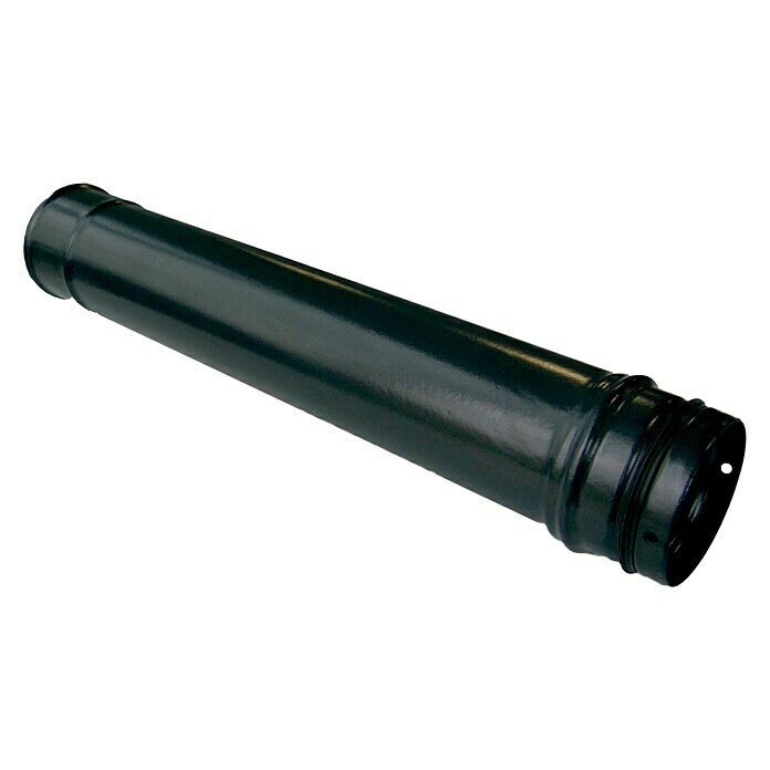 Tubo para estufa (Ø x L: 80 mm x 100 cm, Esmaltado, Negro)