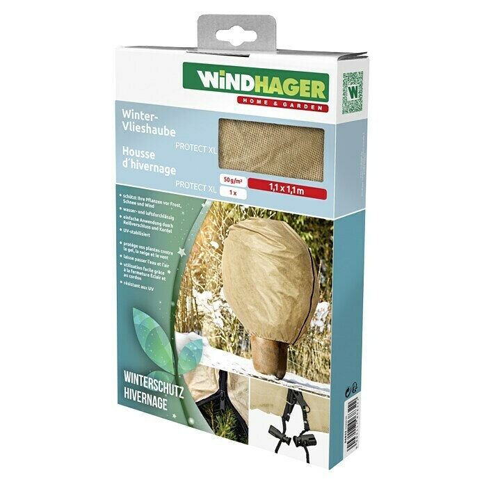 Windhager Haubenvlies Protect (B x H: 1,1 x 1,1 m, Beige, 50 g/m²)