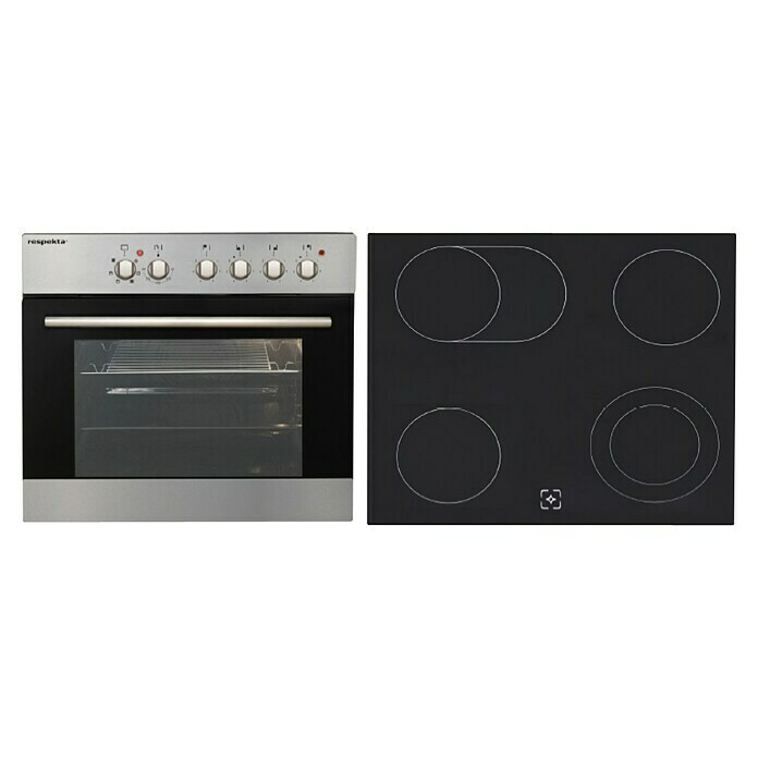 Respekta Premium Küchenzeile RP310WGCBO (Breite: 310 cm, Mit Elektrogeräten, Grau Hochglanz)