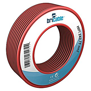 Bricable Cable de altavoz HIFI 0,75 (5 m, 0,75 mm², Negro/Rojo)