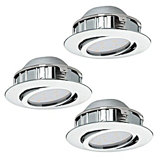 Eglo Set ugradbenih LED svjetiljki Pineda (6 W, D x Š x V: 8,4 x 8,4 x 4 cm, Krom, 3 Kom., Topla bijela, pomična glava svjetiljke)