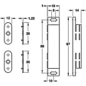Häfele Magnetverschluss (Haftkraft: 4 kg, B x H: 14 x 97 mm)