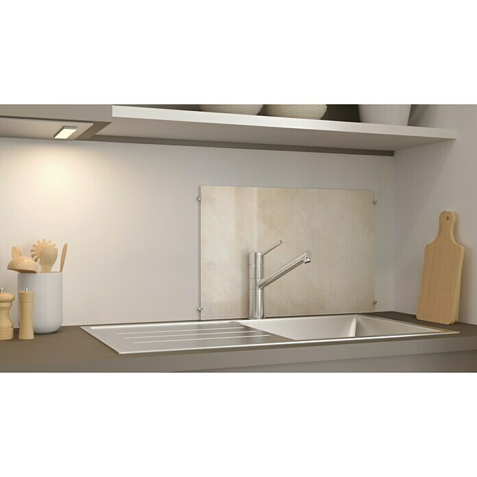 CUCINE Küchenrückwand (Light Marble, 60 x 40 cm, Stärke: 6 mm, Einscheibensicherheitsglas (ESG))