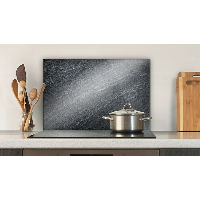 CUCINE Küchenrückwand (Schiefer, 60 x 40 cm, Stärke: 6 mm, Einscheibensicherheitsglas (ESG))