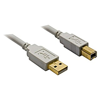 Metronic Cable USB gris (Largo: 1,8 m, Clavija USB A, clavija USB B, Gris)