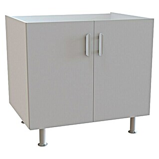 Mueble para cocina bajo fregadero blanco dos puertas reversible cm 80 