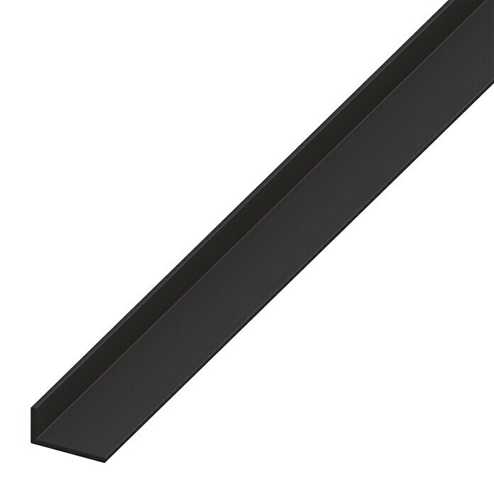 Kantoflex Perfil angular (1.000 x 20 x 10 mm, Espesor: 1,5 mm, PVC duro, Negro)