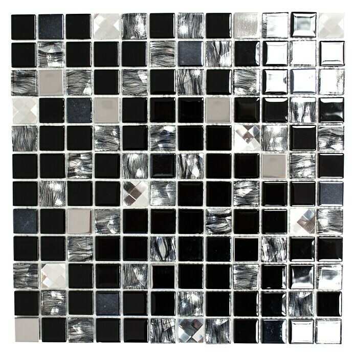 Zelfklevend mozaïek SAM 4CM26 (30 x 30 cm, Glas, Mix zwart)